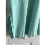 Sharagano  Women's 14 Blue Shift Dress Gold Exposed Zipper Hem Old Money Derby Photo 2