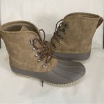 MarleyLilly Tan and Gray Winter Rain Boots with Waterproof Design Photo 0