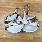 Shade & Shore  Women's White and Green Floral Bikini Top - Size 34A - NWT Photo 3
