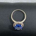 Silver Ring with Blue Faceted Setting Photo 3