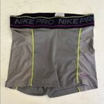 Nike Pro Gray Shorts with Neon and Purple Accents Photo 0