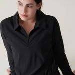 Athleta Pullover Womens Small Black Advantage Polo Zip Lightweight Athletic Top Photo 0