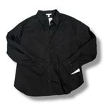 Topshop  oversized black button down shirt women's size 10 NWT Photo 1