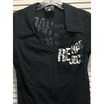 Charades Black/White Graphic Zip Up Collar Dress Size M/L "Rehab Reject" Black Size M Photo 1