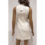 Rebellion  Women's Ivory Lace Mock Neck Sleeveless Mini Dress Size S Photo 2