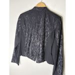 Chico's  Womens Size 2 US Large Blazer Black One Button Lace Accents Long Sleeve Photo 4