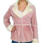 Black Rivet Y2k Vintage Pink Suede Genuine Leather Jacket Medium Cozycore Photo 0