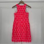 Lilly Pulitzer  Fiesta Pink Floral Lace Pearl Bead Pinwheel Mini Dress Sleeveless Photo 2