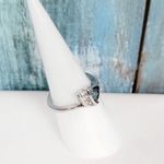 Blue Kyanite & CZ Silver ring size 6 Photo 3