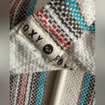 Roxy Wild and Free Baja Hooded Pullover Sweatshirt Size XL white pink blue Photo 4
