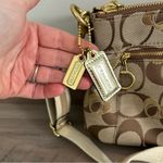 Coach Vintage Poppy Signature Tan Canvas Gold Metallic Swing Pack Crossbody NWT Photo 2