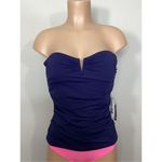 Tommy Bahama New.  navy V-wire tankini top. Large. Retails $104 Photo 2