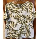 Coral Bay Womens  Short Sleeve Leaf Pattern Top Photo 2