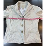 LL Bean Blazer Womens Size‎ 8 Button Front Neutral Beige Career Business Jacket Tan Photo 9