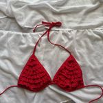 Black Poppy  Polka Dot Ruffle Triangle Bikini Top Photo 1