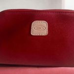 BRICS Red Leather Travel Cosmetic Makeup Toiletry Bag Photo 0