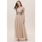 BHLDN  ISABEL MAXI DRESS SIZE 0 Z434-5 Lace‎ Beading Bridal Wedding Photo 2