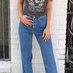 Target Universal Thread high-waisted straight-leg blue jeans sz 6  Photo 0