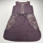 Suelas Linen Cotton Blend Sleeveless Shift Dress Purple Gray Size Euro 40/US 10 Photo 11
