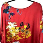Soft Surroundings  Women’s Fantasia Floral Silky Pullover Blouse Red Size Small Photo 5