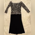 Tadashi Shoji Black Ivory Embroidered Off the Shoulder Gown Sz 10 Photo 7