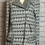 Lucky Brand  Black White Knit Moto Jacket Medium Photo 0