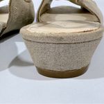 Laura Ashley Sand Metallic Rosette Slingback Peep Toe Shoes 6 1/2 Floral Cottage Photo 9