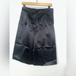 8PM Women’s Black Satin Pleated High Waist‎ Wide Leg Long Shorts NWT Size XS Photo 3