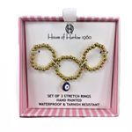 NWT ⚜️🧿⚜️ House of Harlow 1960 set of 3 Stretch Rings Gold Photo 2