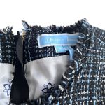 Draper James  Black Blue Tweed Short Sleeve Gold Button Top Size 4 Photo 1