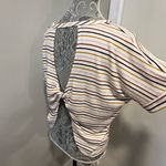 Lulus  Terry Cloth Striped Open Twist Back Oversized Flowy Cap Sleeve Top. XS Photo 11