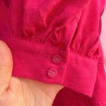 House of Harlow Linen Blend Lace-Up Puff Sleeve Mini Dress Fuchsia Pink size 4 Photo 3