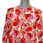 ZARA  Sharon Red Pink Floral Mini Babydoll Swing Tiered Boho Dress Size  XS Photo 7