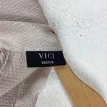 VICI Call Me Angel Textured Champagne Cream Satin Long Sleeve Mini Dress Medium Photo 4