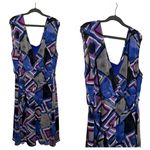 Lane Bryant Ladies Purple Multi-Color Belted Knee Length Stylish Dress SZ 24/26 Photo 1