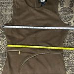 DKNY  Womens Size 8 Light Brown Gold Zipper Accented Faux Micro Suede Shift Dress Photo 8