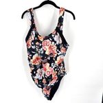 NWOT Women’s Black & Red Floral‎ One Piece Swim suit Size 2XL Black Photo 2