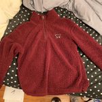 PINK - Victoria's Secret Maroon Fuzzy Pullover Photo 0