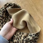 Cejon Cheetah Print Scarf, Animal Print Fringe Scarf Brown Photo 3
