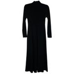Maggy London Vtg Black Velvet Maxi Dress Small High Mock Neck Empire Waist Whimsigoth Holiday Photo 1