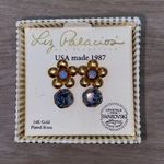 New! liz palacios earrings 14k gold plated brass Photo 0