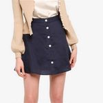 Charlie Holiday  Blue Navy Button Front A-Line Skirt S Photo 19