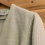 VNTG Kerri & Kelsey Small Green Coquette Cable Knit Ribbed Button Front Cardigan Photo 7