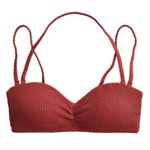 J.Crew  Rust Textured Sweetheart Bandeau Swim Bikini Top Size 2X Photo 1