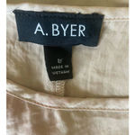 A Byer  Top Women L Champagne Crew Neck Cold Shoulder Short Sleeve Pullover Photo 1