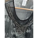 Soft Surroundings Women's Black Cream Sheer Beaded Bathing Suit Cover Up S/M Photo 4