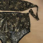 Free with Bundle New Women’s Leopard Print Bikini Set High rise size Large Black Photo 6