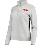 Vineyard Vines Women's  Heather Gray San Francisco 49ers Quarter-Zip Sweatshirt Photo 1