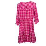Torrid Pink Plaid Voile Mandarin Collar Button Up Shirt Dress Size 1X Pockets Photo 8