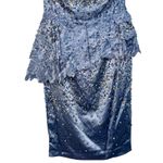 NWT Mandalay Grey Silver Beaded Sequin Lace Mini Cocktail Evening Dress Womens 2 Gray Photo 2